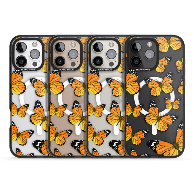 iPhone 16 Pro Max Sun-Yellow Butterflies Black Impact Phone Case