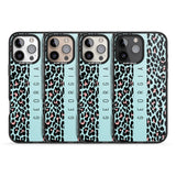 iPhone 16 Pro Max Personalised Blue Leopard Spots Black Impact Phone Case