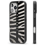 iPhone 16 Pro Max Personalised Zebra Print Black Impact Phone Case