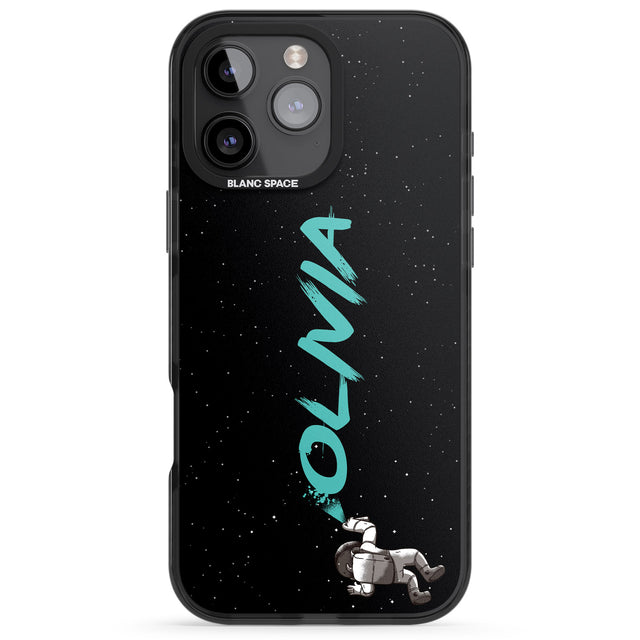 iPhone 16 Pro Max Personalised Graffiti Astronaut Black Impact Phone Case