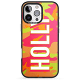 iPhone 16 Pro Max Personalised Colourful Neon Camo Black Impact Phone Case