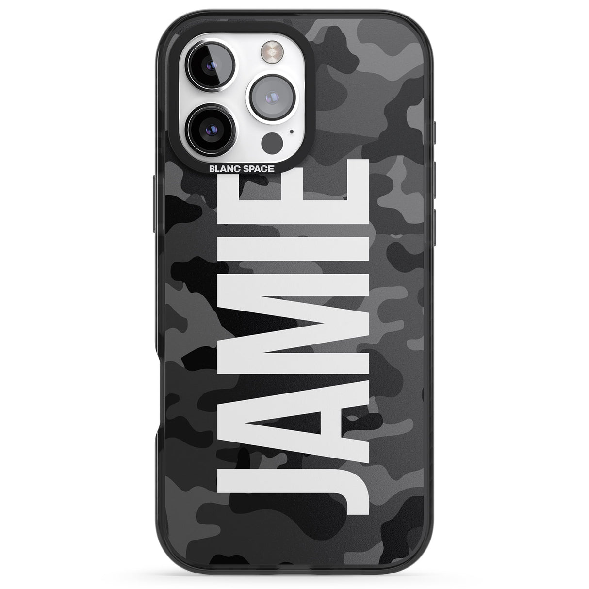 Personalised Vertical Name Black Camouflage