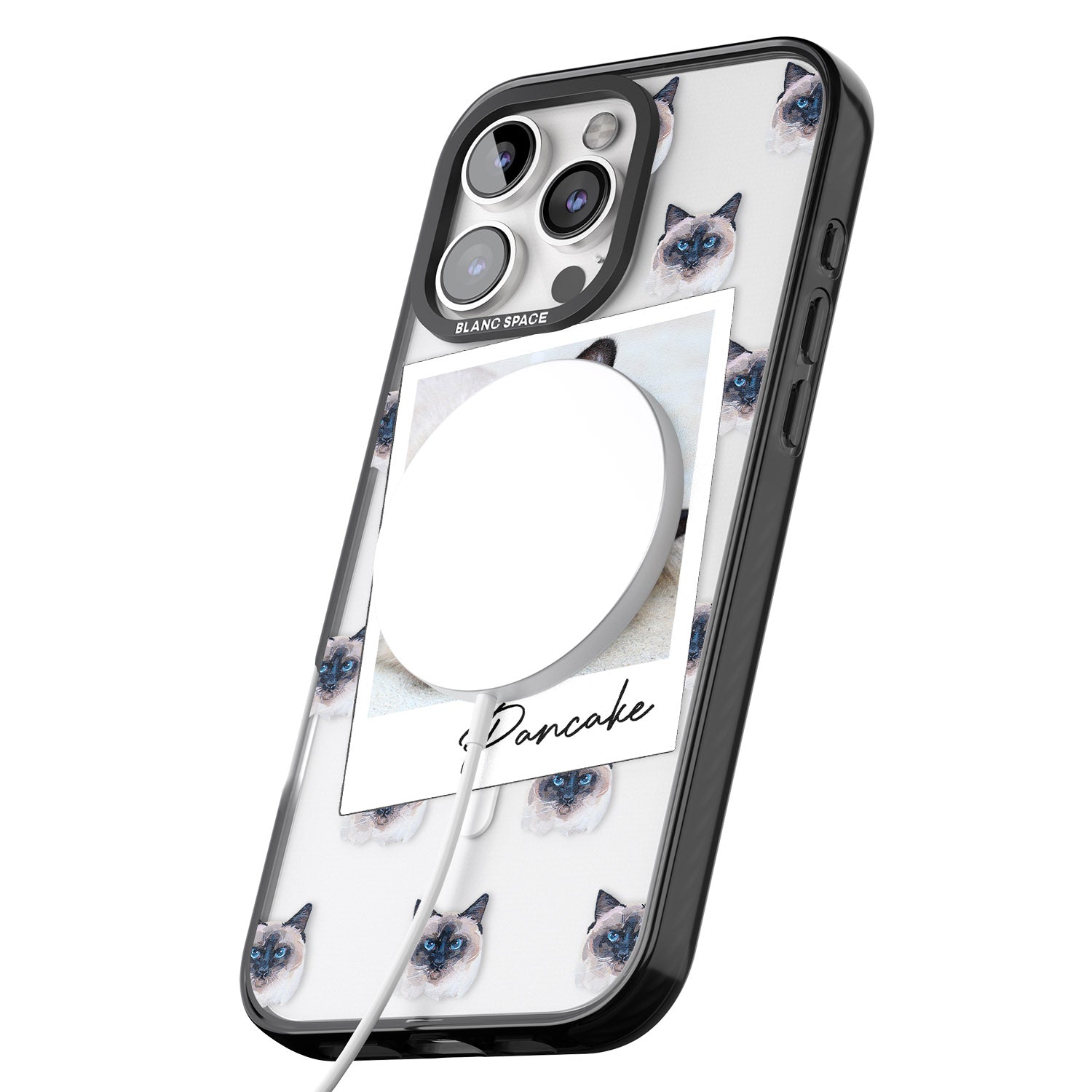 iPhone 16 Pro Max Personalised Burmese Cat Photo Black Impact Phone Case