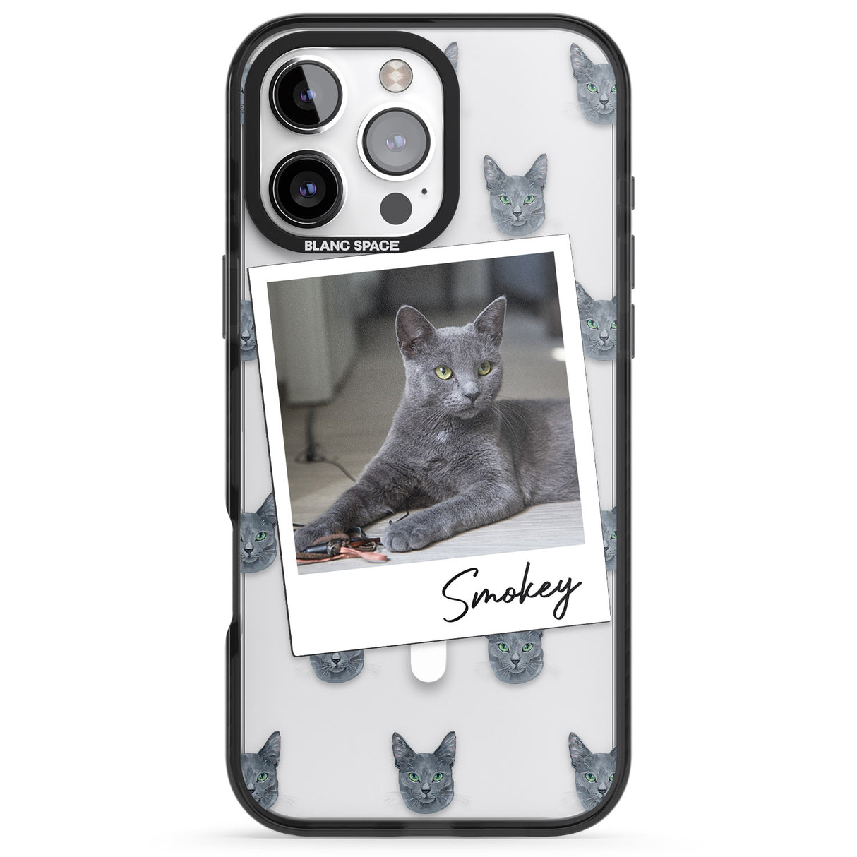 iPhone 16 Pro Max Personalised Korat Cat Photo Black Impact Phone Case