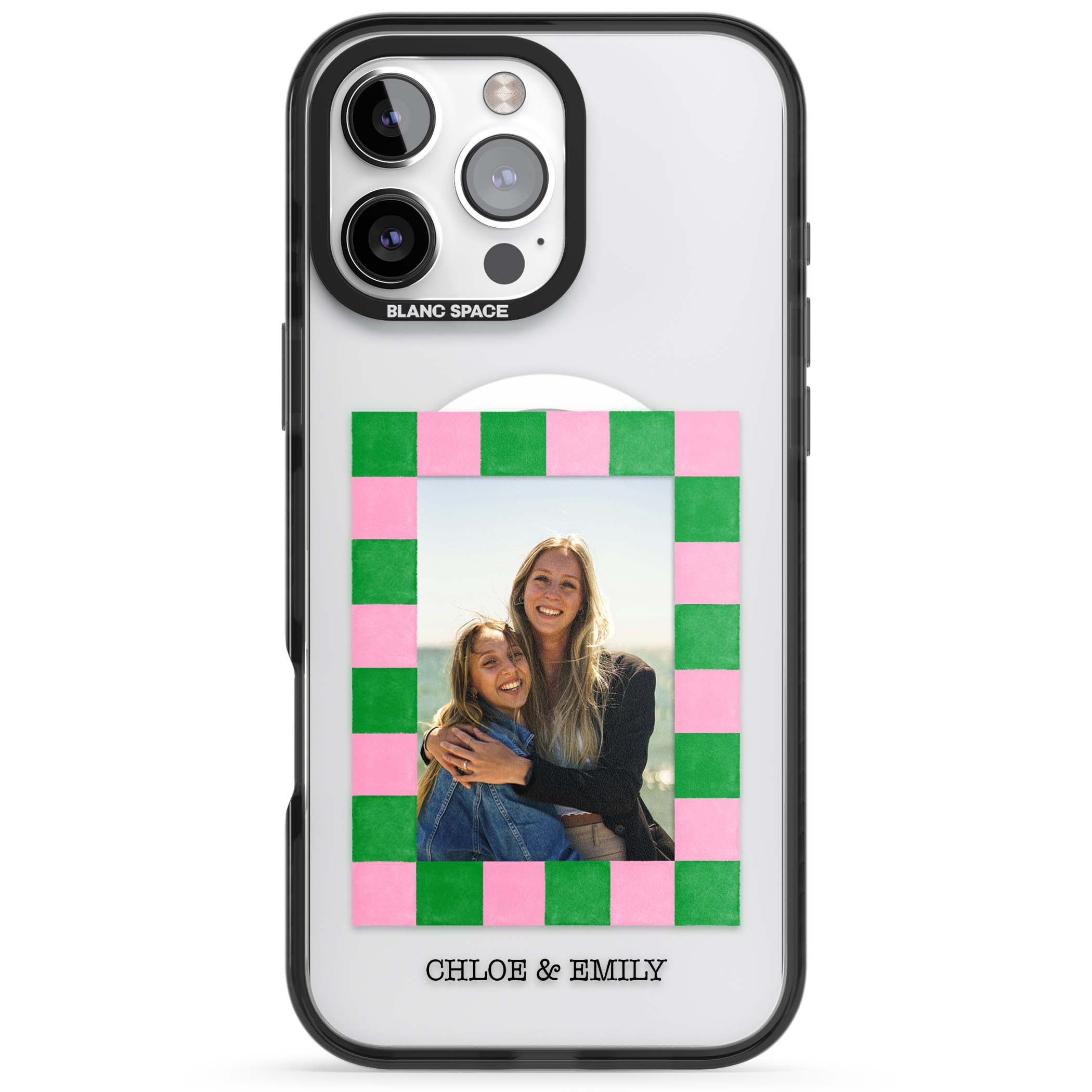 Riviera Check Photo cute iPhone case | Black Impact Magsafe case for iPhone 16 Pro, iPhone 16 Pro Max
