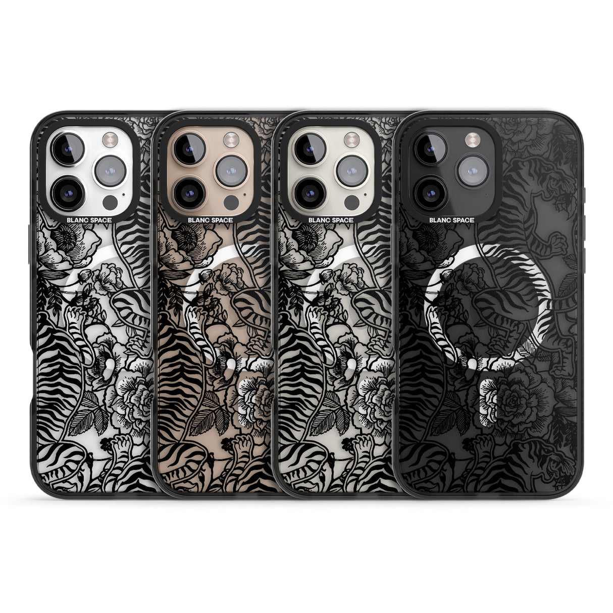 iPhone 16 Pro Max Personalised Chinese Tiger Pattern Black Impact Phone Case