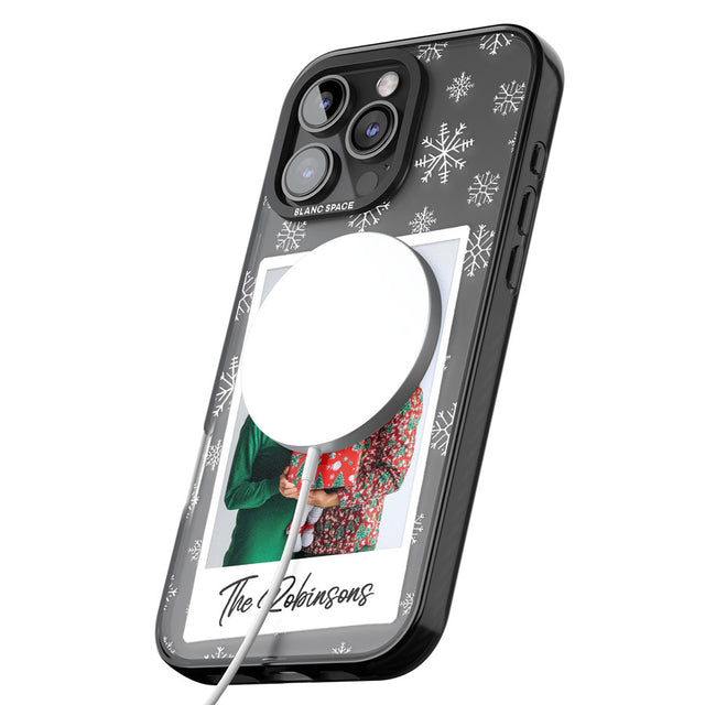 Personalised Snowflake Photo Black Impact Magsafe Phone Case for iPhone 16 Pro, iPhone 16 Pro Max