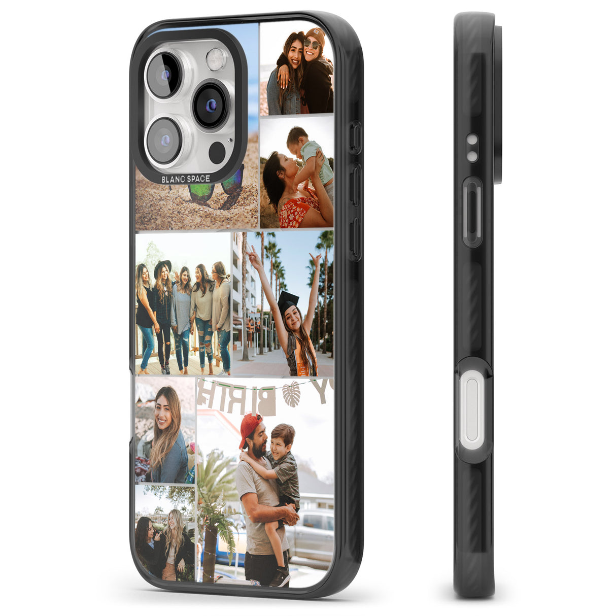 iPhone 16 Pro Max Personalised Photo Grid Black Impact Phone Case