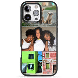 iPhone 16 Pro Max Personalised 3 Photo Grid Black Impact Phone Case