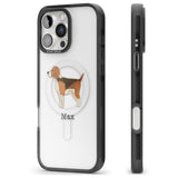 iPhone 16 Pro Max Personalised Hand Painted Beagle Black Impact Phone Case