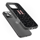 iPhone 16 Pro Max Personalised Small Pink Leopard Monogram Black Impact Phone Case