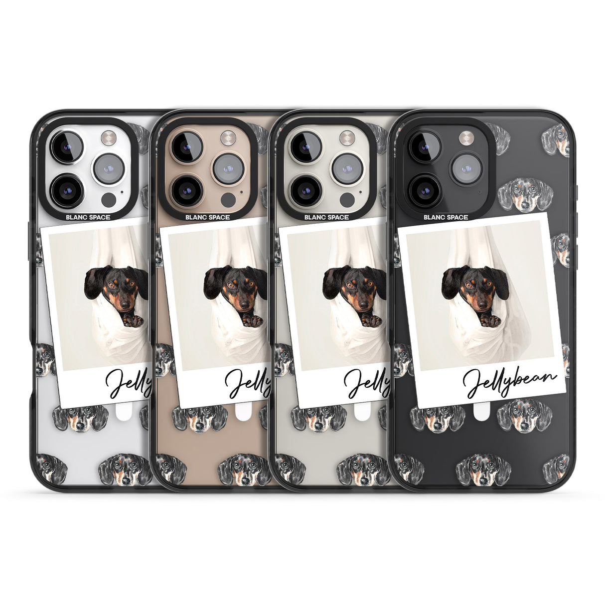 iPhone 16 Pro Max Personalised Dachshund, Black- Dog Photo Black Impact Phone Case