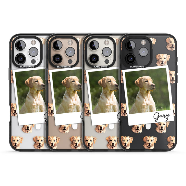 iPhone 16 Pro Max Personalised Labrador, Tan - Dog Photo Black Impact Phone Case