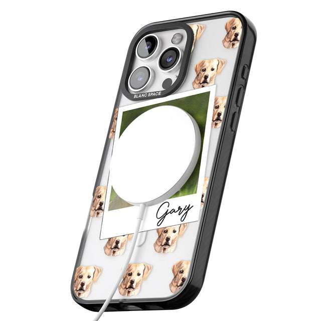 iPhone 16 Pro Max Personalised Labrador, Tan - Dog Photo Black Impact Phone Case