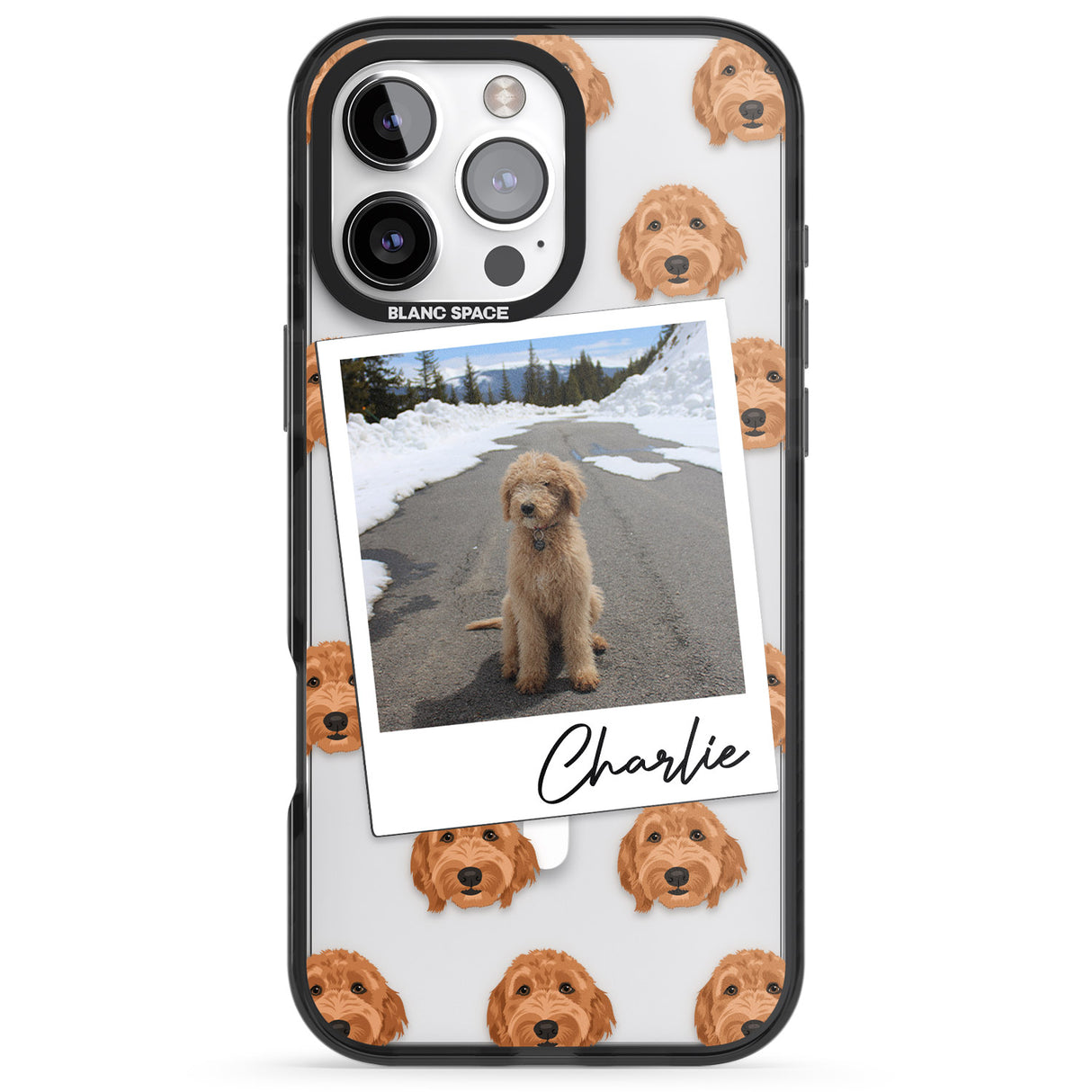 iPhone 16 Pro Max Personalised Personalised Golden Doodle - Dog Photo Black Impact Phone Case