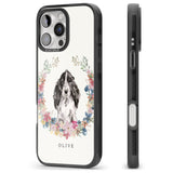 iPhone 16 Pro Max Personalised Black Cocker Spaniel - Watercolour Dog Portrait Black Impact Phone Case