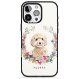 iPhone 16 Pro Max Personalised Champagne Cockapoo - Watercolour Dog Portrait Black Impact Phone Case