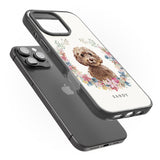 iPhone 16 Pro Max Personalised Brown Cockapoo - Watercolour Dog Portrait Black Impact Phone Case