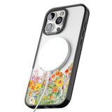 Personalised Summer Wildflowers Black Impact Magsafe Phone Case for iPhone 16 Pro, iPhone 16 Pro Max