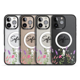 Personalised Lavender Wildflowers Black Impact Magsafe Phone Case for iPhone 16 Pro, iPhone 16 Pro Max