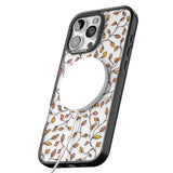 iPhone 16 Pro Max Personalised Autumn Leaves Pattern Black Impact Phone Case