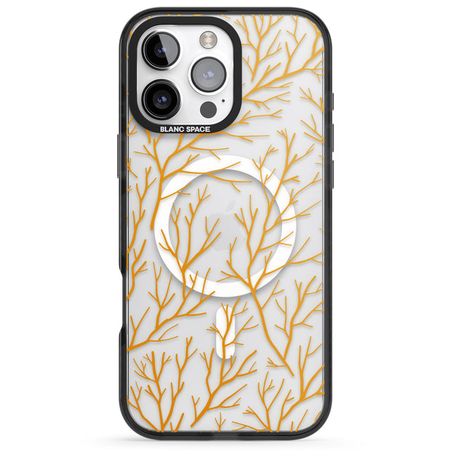 iPhone 16 Pro Max Personalised Bramble Branches Pattern Black Impact Phone Case