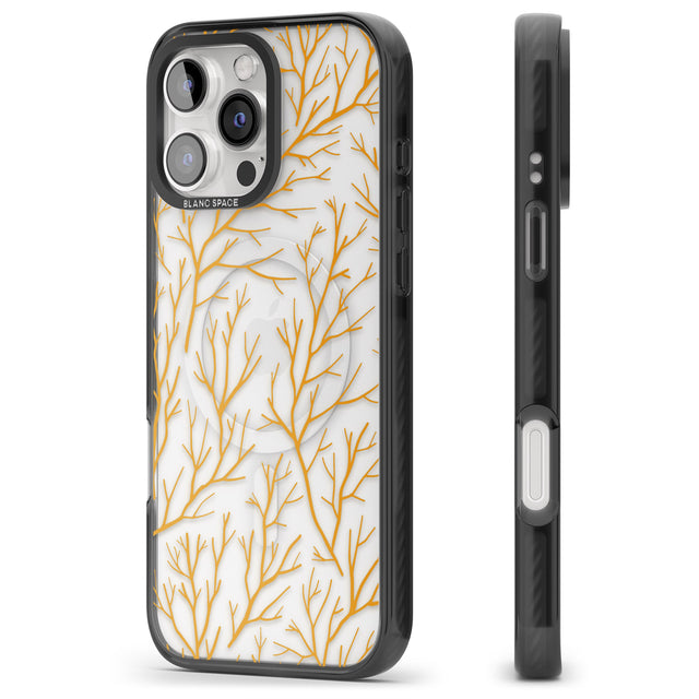 iPhone 16 Pro Max Personalised Bramble Branches Pattern Black Impact Phone Case