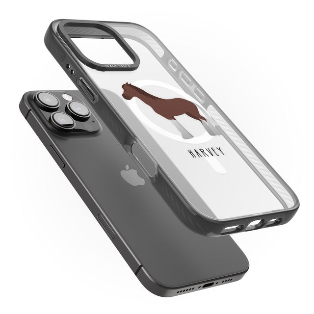 iPhone 16 Pro Max Personalised Brown Horse Black Impact Phone Case