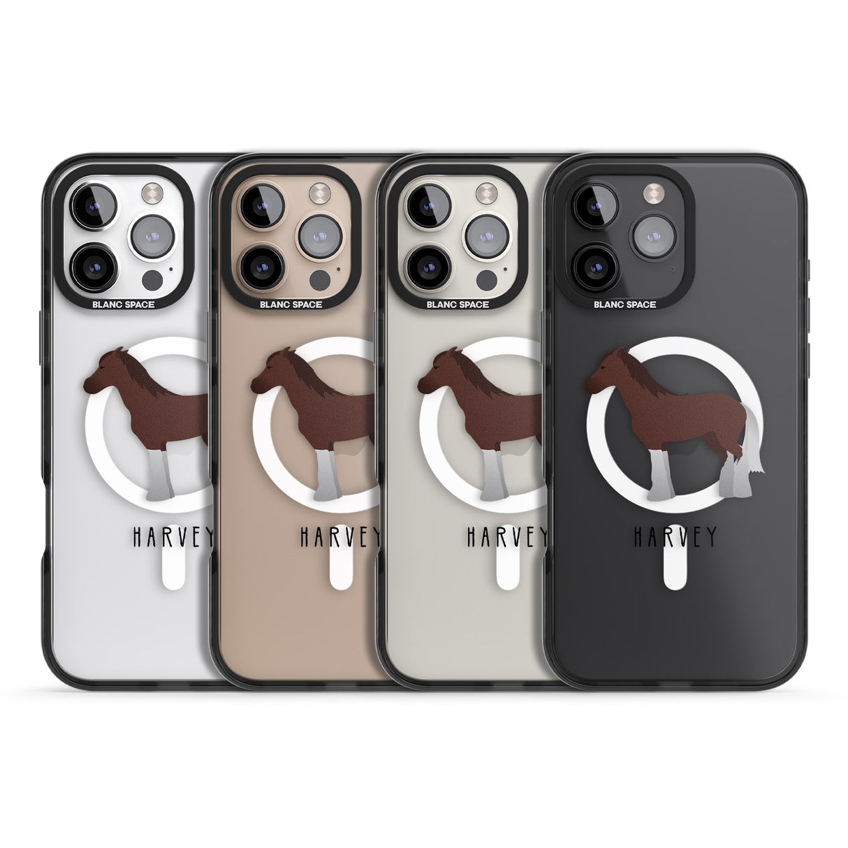 iPhone 16 Pro Max Personalised Brown Horse Black Impact Phone Case