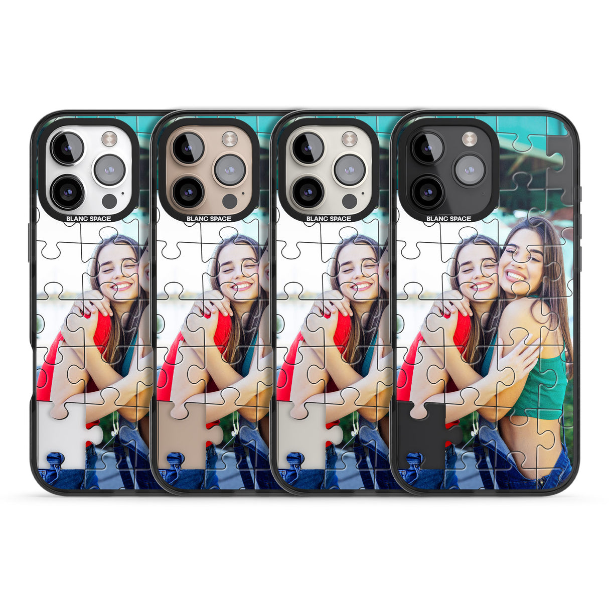 iPhone 16 Pro Max Personalised Jigsaw Puzzle Photo Black Impact Phone Case