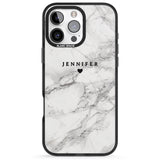 iPhone 16 Pro Max Personalised Classic Grey Marble Black Impact Phone Case