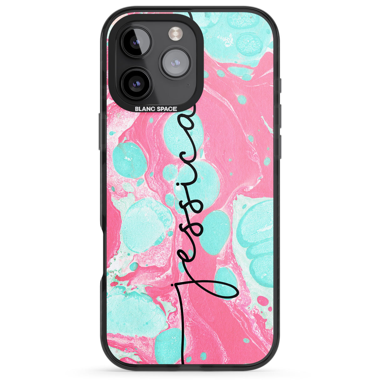 Personalised Turquoise & Pink - Marbled