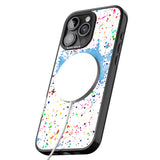 iPhone 16 Pro Max Personalised Rainbow Paint Splatter Black Impact Phone Case