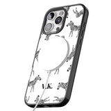 iPhone 16 Pro Max Personalised Zebra Pattern Black Impact Phone Case