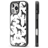 iPhone 16 Pro Max Personalised Cheetah Black & White Black Impact Phone Case