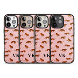 iPhone 16 Pro Max Personalised Safari Tiger Pattern on Pink Black Impact Phone Case