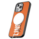 iPhone 16 Pro Max Personalised Bold Name: Orange Black Impact Phone Case