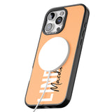 iPhone 16 Pro Max Personalised Bold Name: Peach Black Impact Phone Case