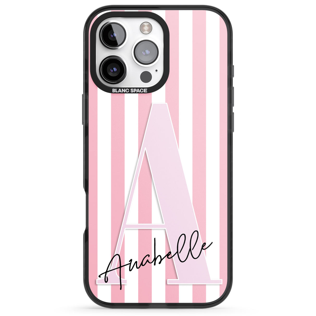 Personalised Pink Stripes & Large Monogram