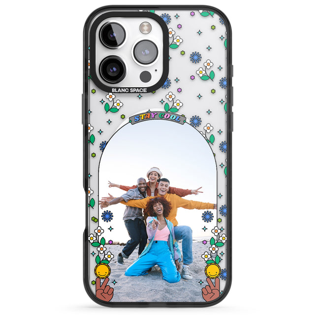 iPhone 16 Pro Max Personalised Summer Photo Frame Black Impact Phone Case + Magsafe