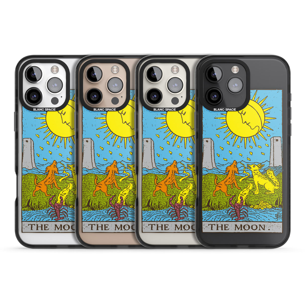 iPhone 16 Pro Max Personalised The Moon Tarot Card - Colour Black Impact Phone Case