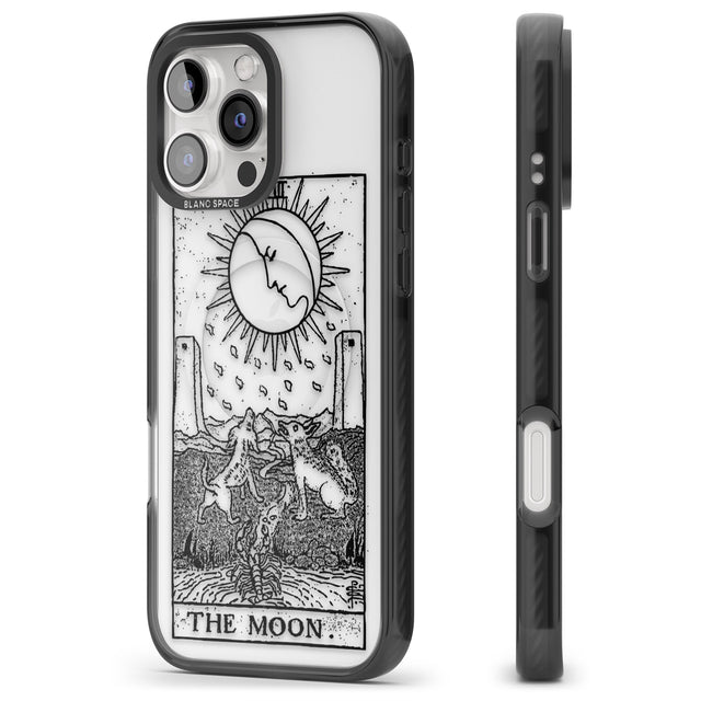 iPhone 16 Pro Max Personalised The Moon Tarot Card - Transparent Black Impact Phone Case