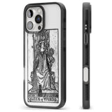 iPhone 16 Pro Max Personalised Queen of Wands Tarot Card - Transparent Black Impact Phone Case