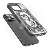 iPhone 16 Pro Max Personalised The World Tarot Card - Transparent Black Impact Phone Case