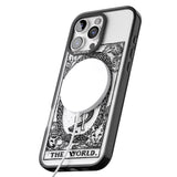 iPhone 16 Pro Max Personalised The World Tarot Card - Transparent Black Impact Phone Case