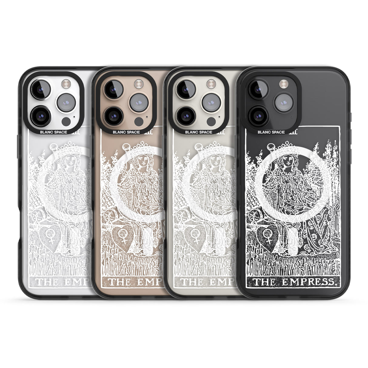 iPhone 16 Pro Max Personalised The Empress Tarot Card - White Transparent Black Impact Phone Case