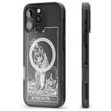 iPhone 16 Pro Max Personalised Strength Tarot Card - White Transparent Black Impact Phone Case