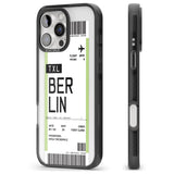 iPhone 16 Pro Max Personalised Berlin Boarding Pass Black Impact Phone Case