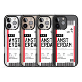 iPhone 16 Pro Max Personalised Amsterdam Boarding Pass Black Impact Phone Case