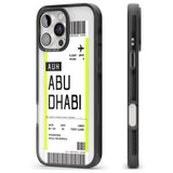 iPhone 16 Pro Max Personalised Abu Dhabi Boarding Pass Black Impact Phone Case